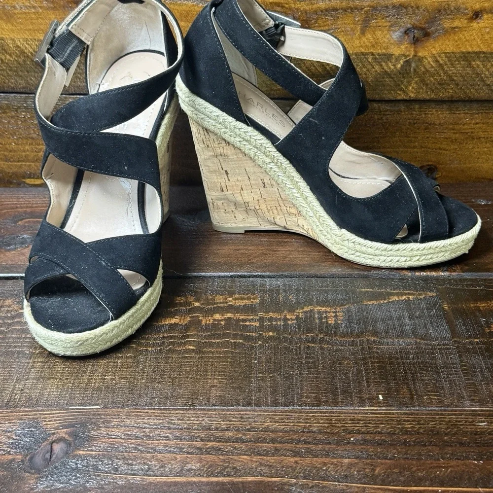 Charles by Charles David‎ Espadrille Strappy Cork Wedge Women's 7.5 M